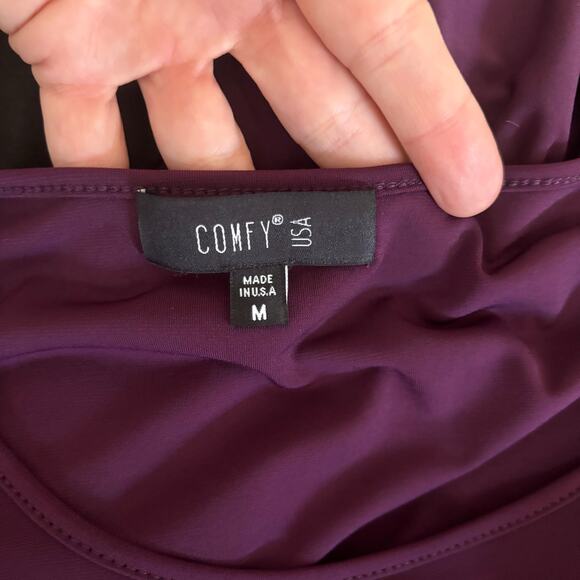 Comfy USA Purple and Black Boxy Cocoon Tunic Dress Size Medium - Picture 7 of 8